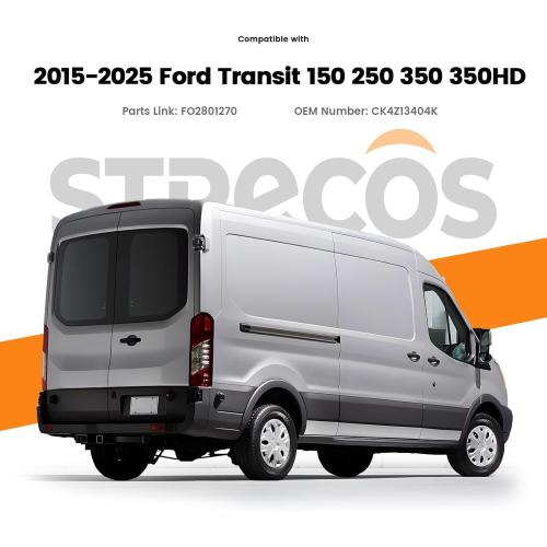 Tail Light Compatible with 2015-2025 Ford Transit 150 250 350 350HD w/Single Rear Wheels Halogen Type Taillight Rear Turn Signal Brake Lamp Assembly w/Harness & Bulbs (Right Passenger Side)