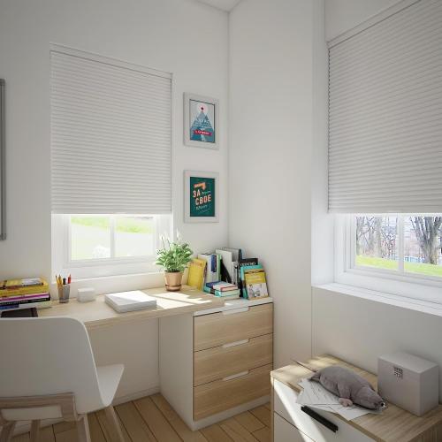 Changshade Honeycomb Shades Cordless for Indoor Windows, Cellular Blinds Blackout Shade for Bedroom Bathroom Heat Blocking Thermal Insulated 1.5 Inch Accordion Window Pleated Shades, 44 Wx72H, White