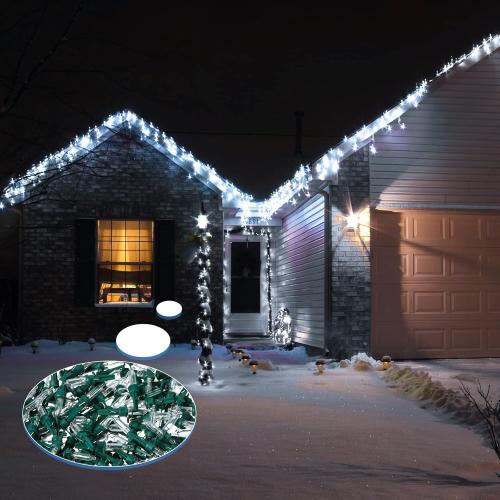 Honoson 60 Pieces LED Replacement Christmas Bulb 3v Waterproof LED Lights Bulbs Bulk for Christmas Tree Decorations Xmas Indoor Outdoor Home Light Decor(Green Base with Cold White Bulb)