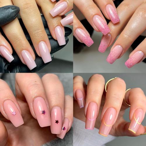 600pc Medium Square Nail Tips Fake Nails Press on Nails Clear Nail Tip Full Cover False Nails Artificial Fingernail, 12 Size Soft Gel Nail Tips Square for Acrylic Nail Gel Nail Extensions