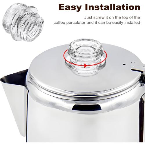 JUXYES 4 Pack Coffee Percolator Glass Top Replacement Part - Fits 2.7-3cm Opening, Clear Replacement Glass Knob for Coffee Pot, Transparent Topper for Filter Percolator