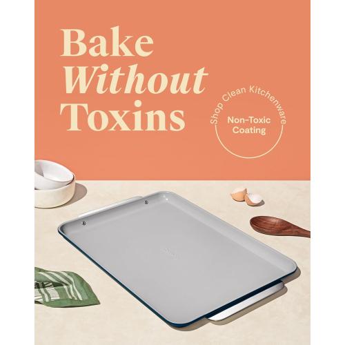 Caraway Non-Stick Ceramic Baking Sheet - Naturally Slick Ceramic Coating - Non-Toxic, PTFE & PFOA Free - Perfect for Baking, Roasting, and More - Large (18 x 13) - Navy‼️light dirt‼️