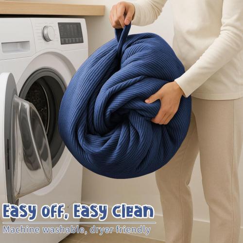 Nobildonna Bean Bag Chair Cover (No Filler) for Kids and Adults,Beanbag Stuffed Animal Storage Without Filling Plush Toys Holder and Organizer Soft Premium Corduroy 200L (Dark Blue)