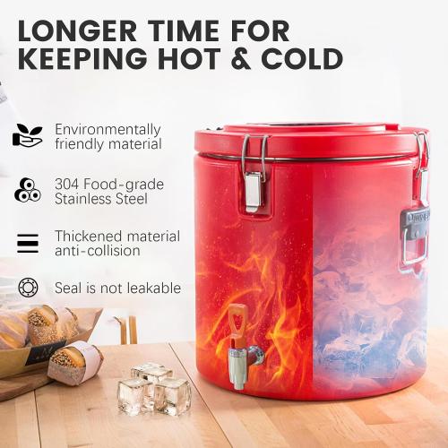 COLOR ORANGE ❗❗Insulated Soup Container,7.9 Gallon Insulated Beverage Cooler, Commercial Food Warmer for Hot or Cold,32QT Hot Box for Catering,insulated drink dispenser with Stainless Steel Interior and Spout/Spigot