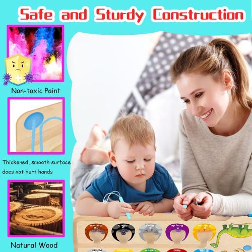 HONGID Dinosaur Toys,Magnetic Color and Number Maze, Montessori Toys for 2 3 4 5 Year Old,Learning Educational Sensory Toys for Toddlers and Kids Boys Girls,Christmas Stocking Stuffers for Kids