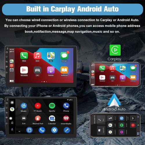 Android Car Radio Stereo for Honda Accord 2008 2009 2010 2011 2012 2013 Wireless CarPlay Andriod Auto 2G 64G with SWC WiFi GPS Navigation DSP BT FM with Backup Camera