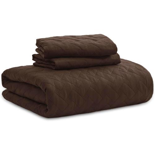 Bedsure Quilts King Size - Lightweight Bedspreads King Size with Basket Weave Pattern, Soft Quilt Bedding, Brown Comforter Coverlet for All Seasons (106 x 96)