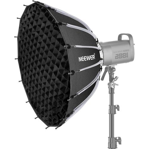 NEEWER Basics Parabolic Softbox Kit, 26/65cm Bowens Mount Soft Box with Light Diffusers for Studio Photography Video Recording Streaming Lighting Compatible with Godox Compatible with Aputure, NS37P