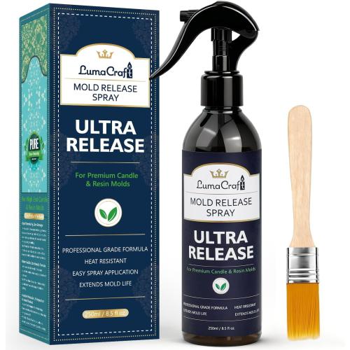 LumaCraft Mold Release Spray for Silicone Molds, Professional Release Agent for Epoxy Resin, Candle Wax, Plaster, Fast-Drying Ultra-Fine Mist, Water Washable, No Oily Residue Odorless Formula - 8oz