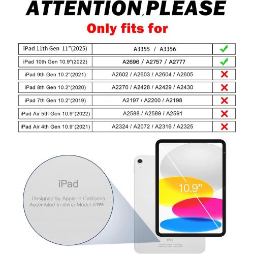 BRAECNstock case for iPad (A16) 11th/10th Generation 11/10.9 inch 2025/2022,Rugged Shockproof Protective Cover with 360° Rotating Hand Strap/Stand,Screen Protector,Pencil Holder,Khaki