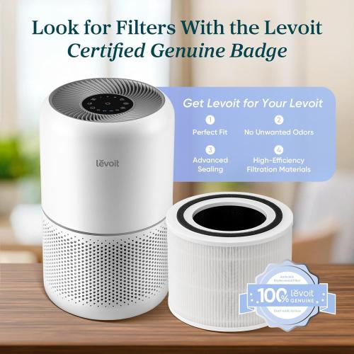 LEVOIT Air Purifier for Home Allergies Pets in Bedroom, Covers Up to 1073 ft² by 56W High Torque Motor, AHAM VERIFIDE, 3-in-1 Filter, HEPA Sleep Mode, Remove Dust Smoke Odor, Core300-P, White, 2 Pack