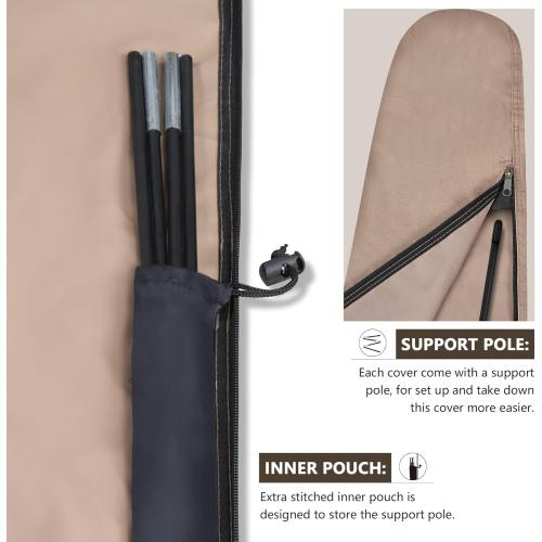 ULTCOVER Patio Parasol 600D Waterproof Outdoor Offset Banana Style Umbrella Cover - Fits Cantilever Offset Umbrella 12-14 Feet