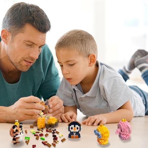 6 Pack Cute Mini Animal Building Blocks Toys for Kids Easter Egg Fillers, Valentines School Classroom Exchange Party Favors Gifts for Boys Girls Age 6-12
