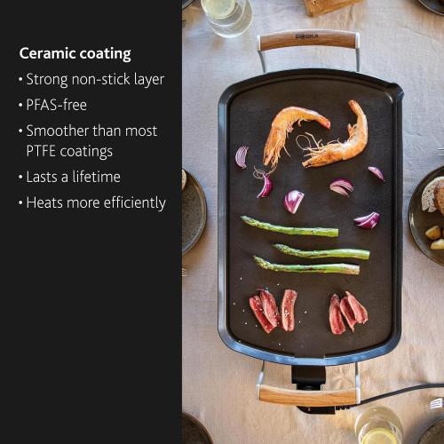 BOSKA Electric Griddle Pro - Large Indoor Griddle, Flat Top, 14 x 22 inch | Indoor, Pancake, Large electric griddle, Nonstick, PFAS free, PFOA free, Ceramic coating, Portable, Breakfast, Kitchen