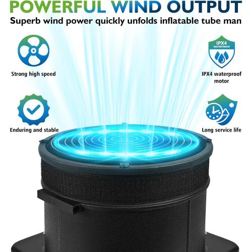 Size 1/4 HP Wacky Waving Inflatable Tube Guy Air Blower, 200W Inflatable Tube Man Blower Fan, Fits 9 Diameter Inflatable Dancer