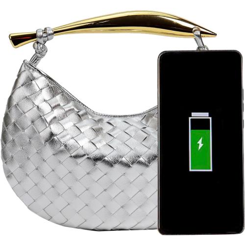 Woven Dumpling Bag Dinner Handbag For Women Purse Hobo, Clutch Evening Wedding Box Bags