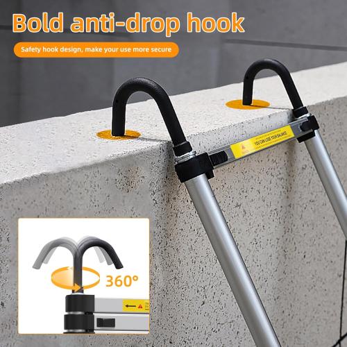 ZenAscend 10.5ft Telescoping Ladder, Multi-Purpose Collapsible Ladder with Hook, Aluminum Extension Ladders for Home, Folding Telescoping Ladder for RV, Attic, Daily Use at Home, 330 lbs…