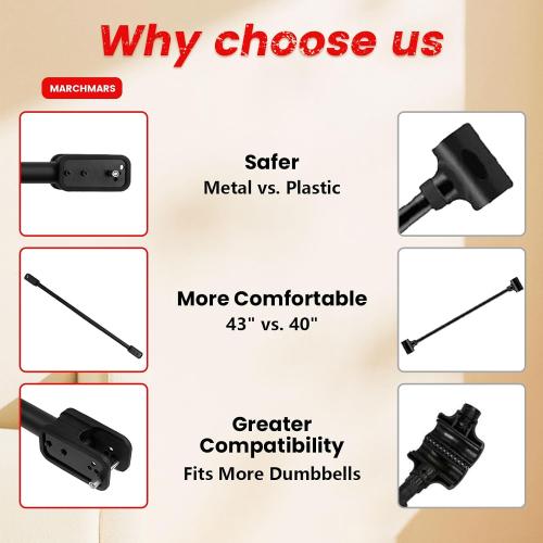 All-Metal Dumbbell Barbell Converter Bar, Compatible with Most Dumbbells | Adjustable Dumbbell Bar for Home Gym, Dumbbell to Barbell Converter for Weight Lifting and Strength Training