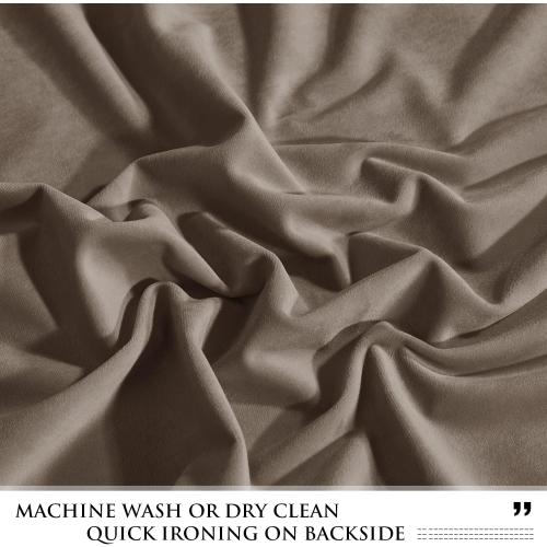 StangH Taupe Curtains 90 inches Long, Super Soft Velvet Room Darkening Window Treatment Noise Reducing Door Panels for Patio Bedroom, W52 x L90, 2 Panels