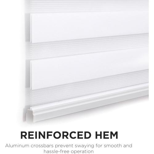 Joydeco No Drill Zebra Blinds for Windows, Cordless Day & Night Dual Sheer Roller Shades, Easy Installation, Free-Stop Lift System, Light Filtering Privacy Blinds for Home(White,51 W x 75 H)