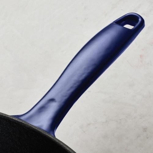 Tramontina Bestow Enameled Cast Iron Skillet with Lid, 12-inch Frying Pan, Blue