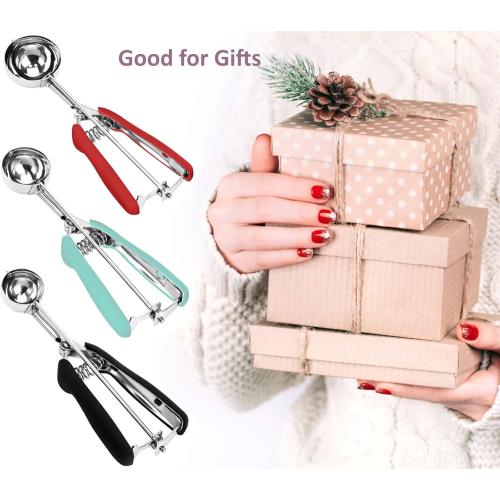 Ice Cream Scoop, 18/8 Stainless Steel Cookie Scoop, Cookie Scoops for Baking, 2 Tbsp/ 30 ml/ 1 oz Cookie Dough Scoop, Ice Cream Scooper with Trigger Release, Cookie Scooper for Baking