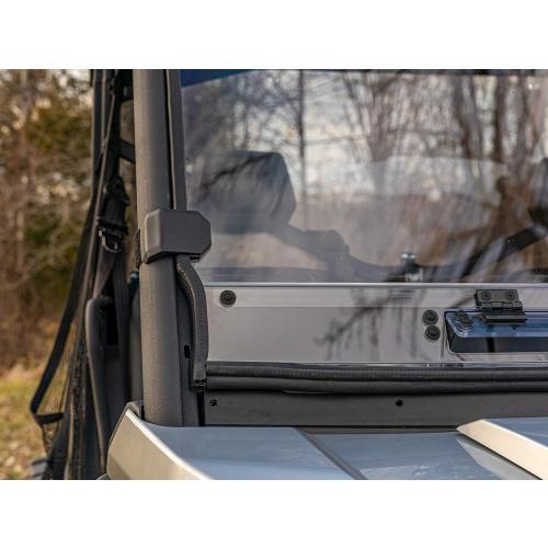 SuperATV Scratch Resistant Flip-Vent Windshield for Can Am Defender HD5 HD8 HD10 MAX - Hard Coated Durability Easy Install