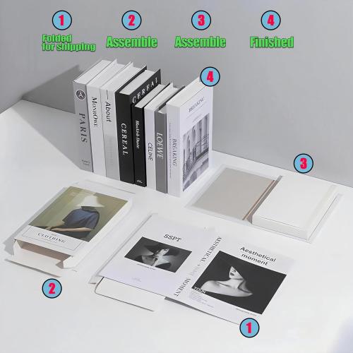 EFH 6 Pcs Faux Fashion Books for Home Decoration - Modern Aesthetic Living Room, Entryway, Coffee Table, and Shelf Decor (No.3 Set)