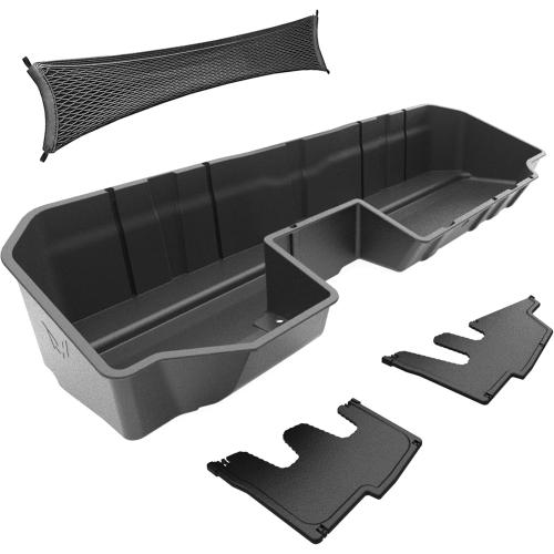 MaxMate Underseat Storage Box Compatible with 2019-2025 Chevy Silverado GMC Sierra 1500; 2020-2025 2500 3500HD Double & Crew Cab, Black Rear Under Seat Extra Cargo Store Organizer | CB5C2278MX
