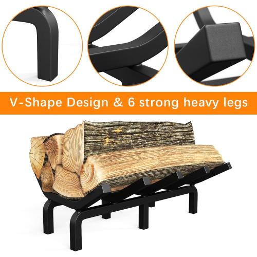 Mr IRONSTONE Fireplace Grate Fireplace Log Holder Solid Steel Heavy Duty Firewood Log Burning Rack Fire Grates for Outdoor Kindling Tools Pit Indoor Wrought Iron Wood Stove 17 inch