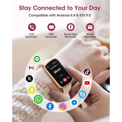 Health Fitness Tracker for Women Men: 24H Heart Rate Monitor Activity Trackers Blood Oxygen Sleep Step Calorie Tracking 5ATM Waterproof Fitness Smart Watches for Woman Compatible with iPhone Android