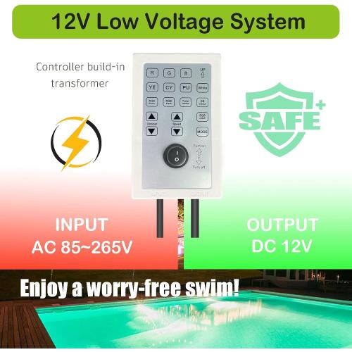 Pool Lights for Inground Pool, 20W 6 Inch Color Changing LED Inground Pool Light with Controller, Remote and APP Control for Wet Niche, Underwater Swimming Pool Lights, 100 Foot Cord