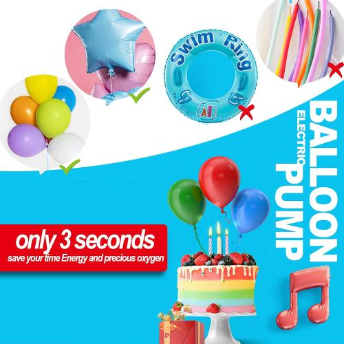 Electric Air Balloon Pump, Portable Dual Nozzle Electric Balloon Inflator/Blower for Party Decoration,Used to Quickly Fill Balloons - 110V 600W [Blue]