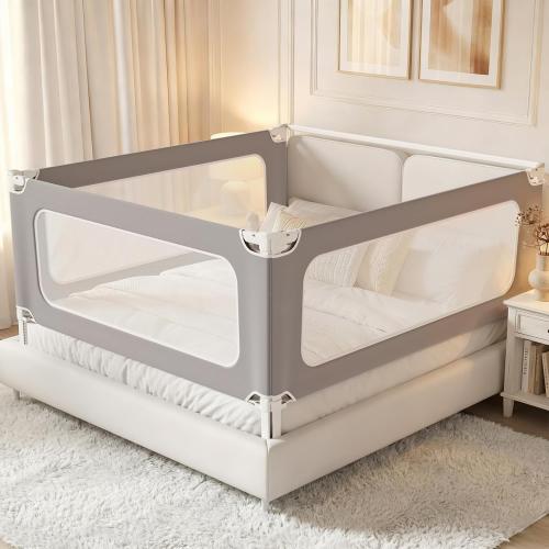 3 Piece King Size Bed Rail for Toddlers, Upgraded Height Adjustable Baby Bed Rail Guard, Thickened Child Safety Bed Rails for King Size Beds