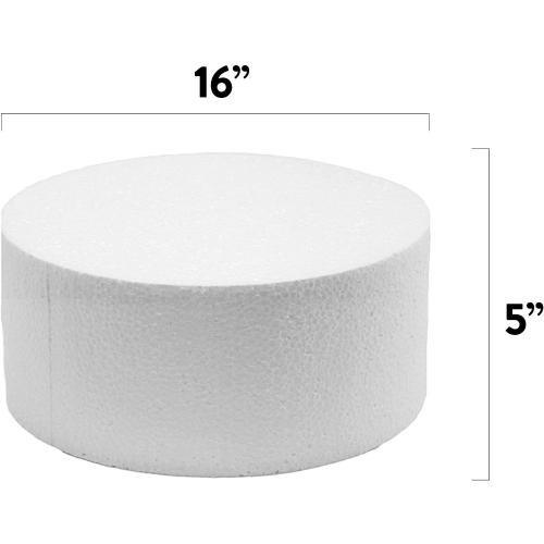 Global Sugar Art 16 x 5 Inch Cake Dummy – Styrofoam Fake Cake for Decorating, Display & Practice (Multiple Sizes Avail) ‼️unused ‼️