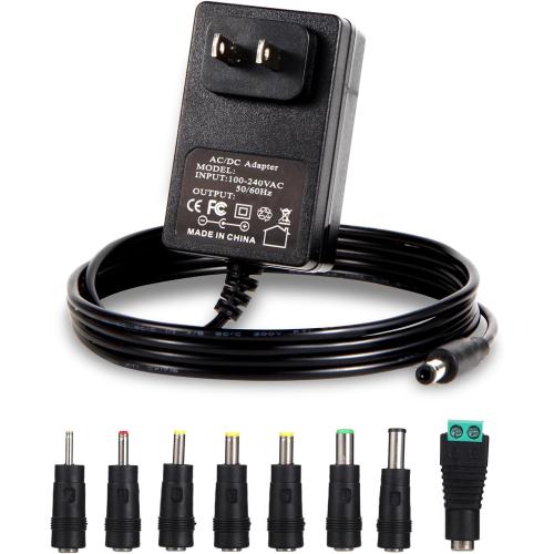 6V Power Supply AC Adapter DC 6Volt Power Adapter Charger DC in 6V Power Cord with 8 Interchangeable Plug for 100mA 300mA 400mA 500mA 600mA 700mA 800mA 900mA 1000mA 1500mA 2000mA Equipment