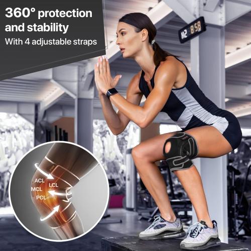 Size M DR. BRACE ELITE Knee Brace with Side Stabilizers & Patella Gel Pads for Maximum Knee Pain Support and fast recovery for men and women-Please Check How To Size Video (Mercury, Medium)