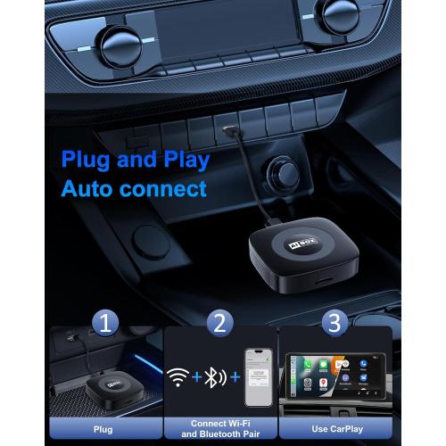 Ai Magic Box for Streaming Netflix/YouTube/TikTok, Wireless CarPlay Adapter Dongle Support TF Card for OEM Wired Car Play & Android Auto Cars