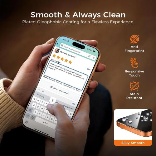 Zeniss NeverBreak 9H  Hardness for iPhone 17 Pro Screen Protector 12FT Military Grade Protection (Scratch, Shatter, Drop Resistance) Tempered Glass 6.3, 2 Pack with De-Bubble Card, Clear
