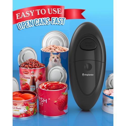 Electric Can Opener, Battery Operated Automatic Side Cut with Smooth Edge, One Touch Hands Free Safety Opener for Seniors, Arthritis and Weak Hands
