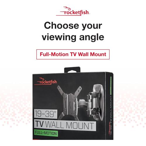 Size 19-39 Rocketfish - Full-Motion TV Wall Mount for Most 19 - 39 TVs - Black