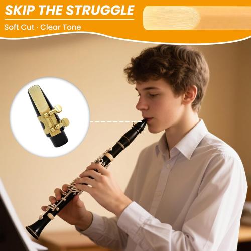 Bb Clarinet Reeds – 10-Pack Practice Reeds for Beginners & Students – Strength 2.0/2.5/3.0 (Strength 2.0)