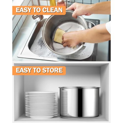 Cook N Home Stovetop Popcorn Popper with Crank, 6 Quart Stainless Steel Popcorn Pot, Silver