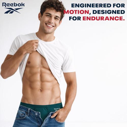 Reebok Mens Low Rise Briefs - 5 Pack Athletic Performance Mens Underwear Briefs with Contour Support Pouch for Gym Daily Wear