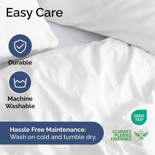 Duvet Cover Queen Size Set - Extra Soft Queen Size Duvet Cover 90 x 90 with 2 Pillow Shams - Hotel Luxury, Easy Care and Fade Free with Zipper Closures & Ties - Comfy, Breathable Bedding Set (White)