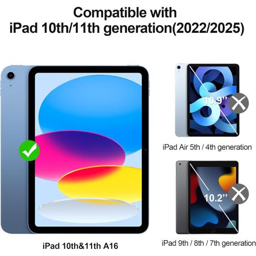 Privacy Screen Protector for iPad A16 11th/10th Generation 10.9 inch （2022/2025） 9H Tempered Glass [Face ID & Apple Pencil Compatible] HD Clear Case Friendly