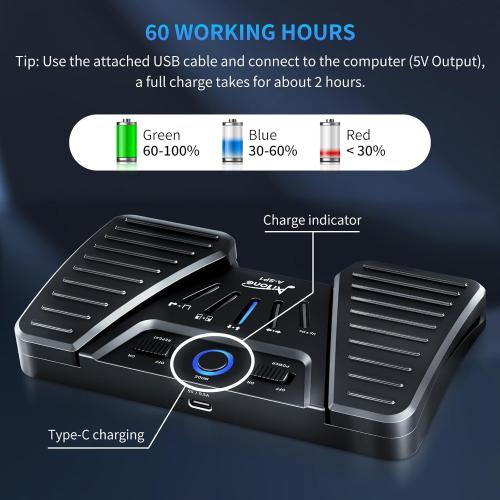 AITONE Wireless Page Turner Bluetooth Foot Pedal Music Page Turner for iPad Tablets Android ios Phones Piano Keyboard Compatible with Various Music App (A-SP1)