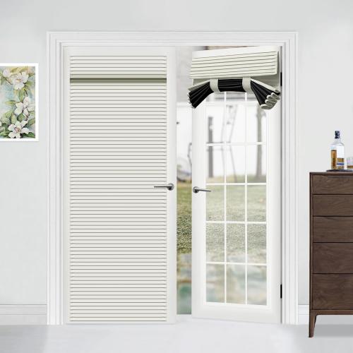 Muamar French Door Curtains Privacy Door Blind, Front Door Window Curtain, Venetian Blinds Style Door Window Cover, 1 Panel Black, W25” x L80”)