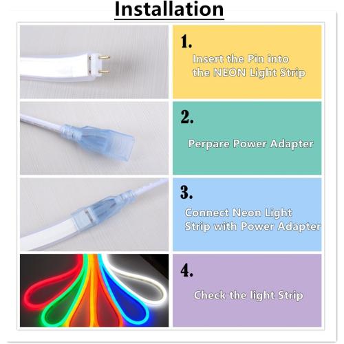 Neon Led Type AC 110-120V LED NEON Light Strip, Flexible/Waterproof/Dimmable/Multi-Modes LED Rope Light   23 Keys Remote for Home/Garden/Building Decoration (16.4ft/5m, Red)