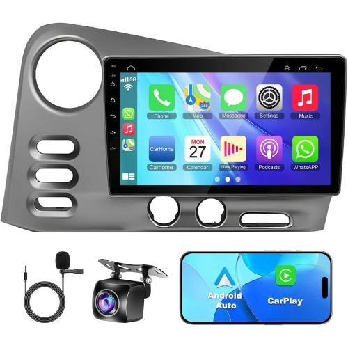 4 64GB Car Radio for Toyota Matrix 2003-2004 & Pontiac Vibe 2003-2008 with Wireless Carplay & Android Auto, 9 inch IPS Car Stereo with Voice Control Bluetooth 5.2 GPS WiFi FM DSP EQ SWC Backup Camera